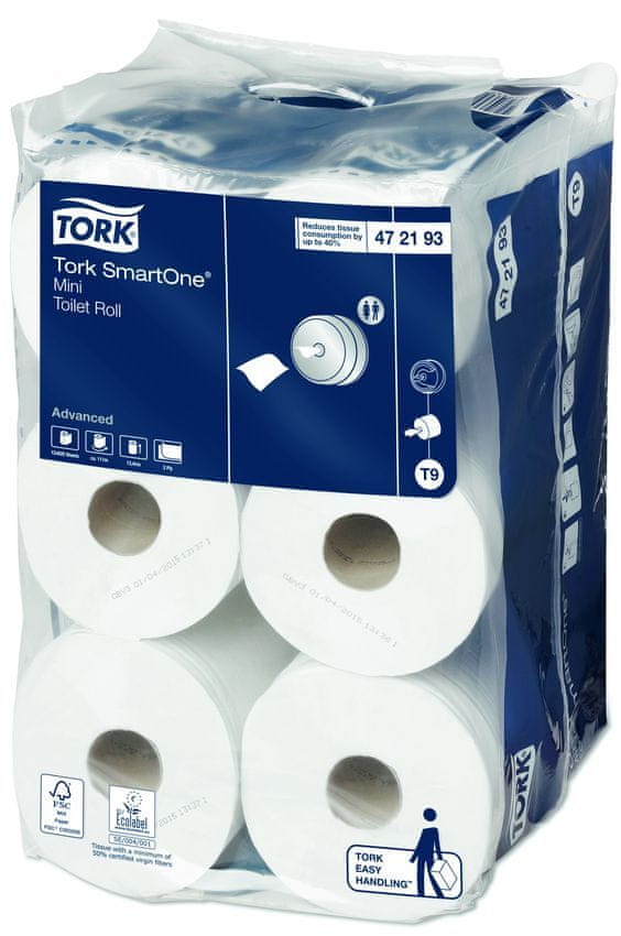 Tork 472193 SmartOne Mini toaletný papier so stredovým odvíjaním - 12 ks